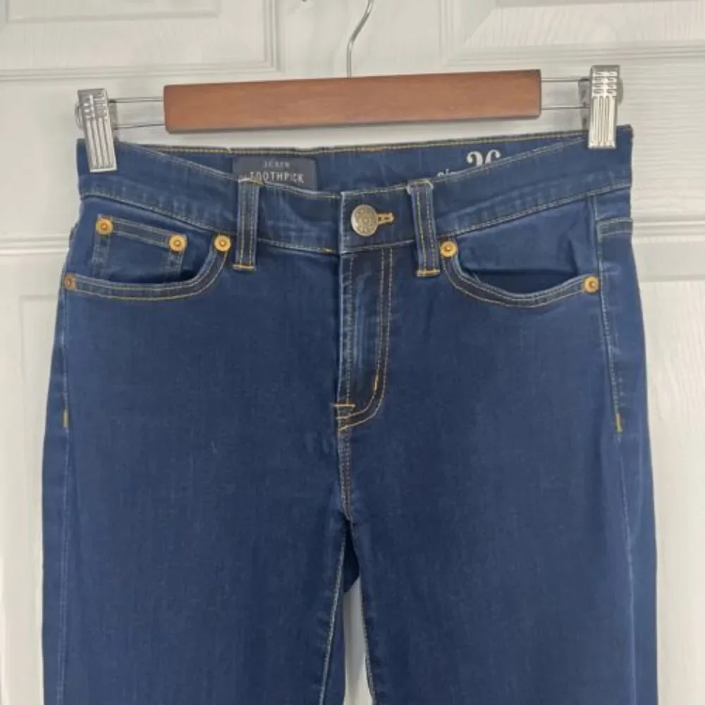 J.‎ Crew Dark Wash Mid Rise Toothpick Stretch Skinny Jeans Size 26